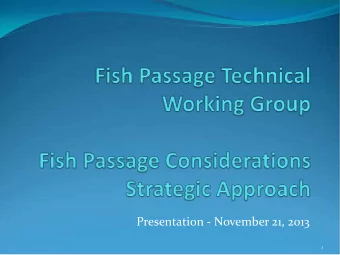 Presentation - November 21, 2013  1  Agenda  10:00 Welcome and Introduction and purpose of the