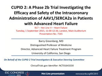 Administration of AAV1/SERCA2a in Patients  with Advanced Heart Failure 917  Hot Line V