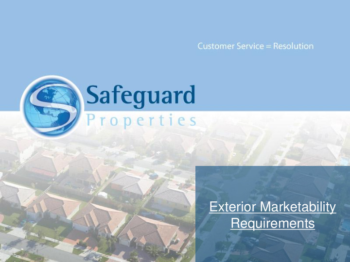 exterior marketability requirements exterior marketability