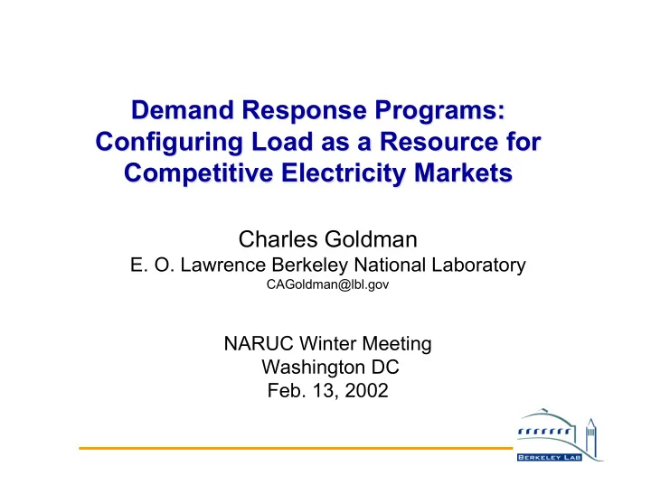 demand response programs demand response programs
