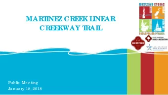 MART  INE  Z CRE  E  K L  INE  AR  CRE  E  KWAY T  RAIL  Pub lic  Me e ting  Ja nua ry 18, 2018  L