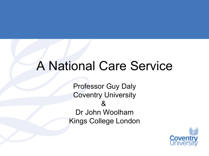a national care service
