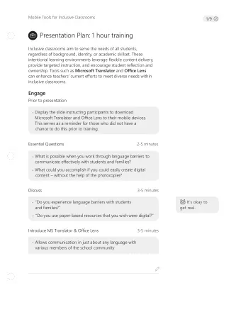 Presentation Plan: 1 hour training    Inclusive classrooms aim to serve the needs of all