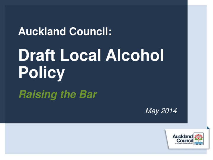 draft local alcohol policy