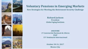Voluntary Pensions in Emerging Markets  New Strategies for Meeting the Retirement Security