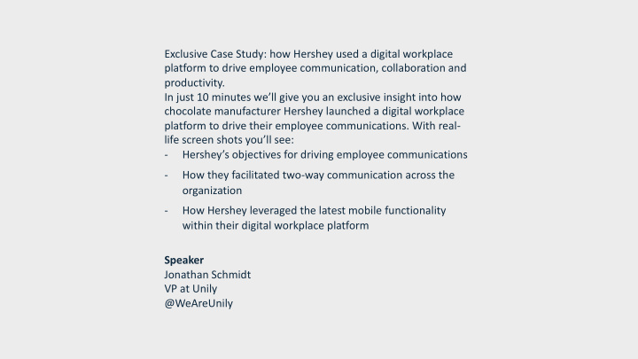 exclusive case study how hershey used a digital workplace