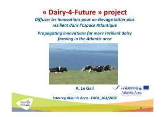 Dairy-4-Future  project  Diffuser les innovations pour un levage laitier plus  rsilient