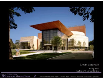 62  Williams College  Center for Theater &amp; Dance  Building Intro  Lighting Depth