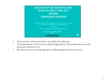 Thank you for inviting me today. I am a New York attorney.    This presentation is not to be