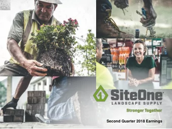 Second Quarter 2018 Earnings  Disclaimer  Forward-Looking Statements  This presentation contains