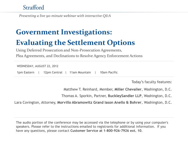 evaluating the settlement options