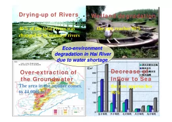 Drying-up of Rivers  Wetland degradation  40% of the total rivers was  the rate reaches 90%