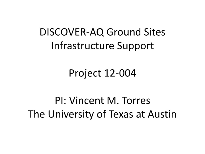 discover aq ground sites infrastructure support project