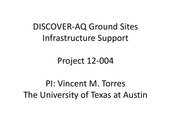 discover aq ground sites infrastructure support project