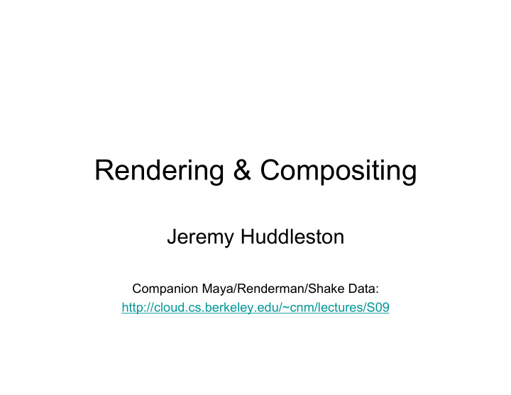 rendering amp compositing