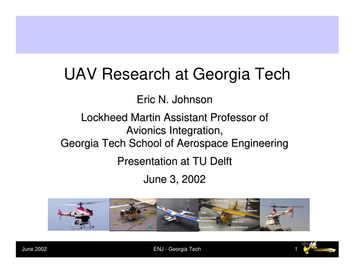 uav research at georgia tech