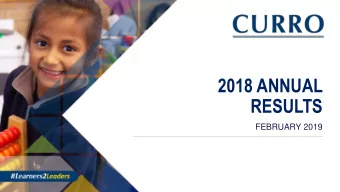 2018 ANNUAL  RESULTS  FEBRUARY 2019  AGENDA  2018  Introduction    Financial results