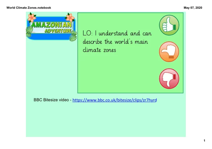 lo i understand and can describe the world s main climate