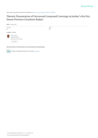 Thermic Presentation of Uncovered Composed Coverings in Jordan's Hot Dry  Desert Province (Southern