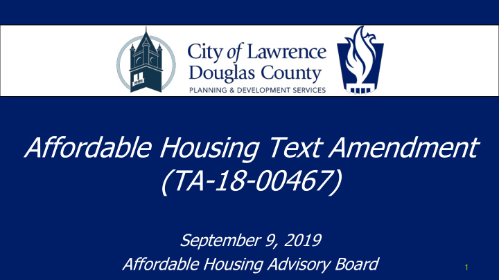 affordable housing text amendment