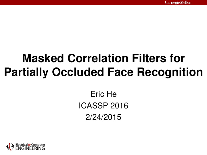 masked correlation filters for