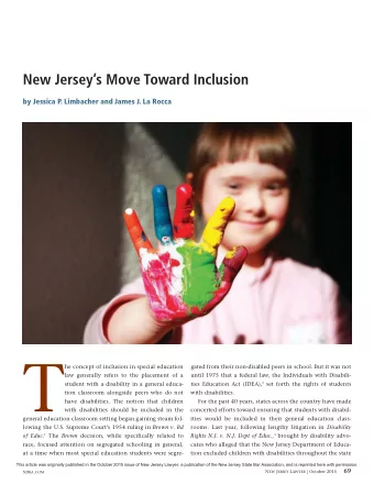 T  he concept of inclusion in special education  gated from their non-disabled peers in school. But