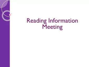 Reading Information  Meeting  Areas of English  Reading  Speaking and Listening  Writing