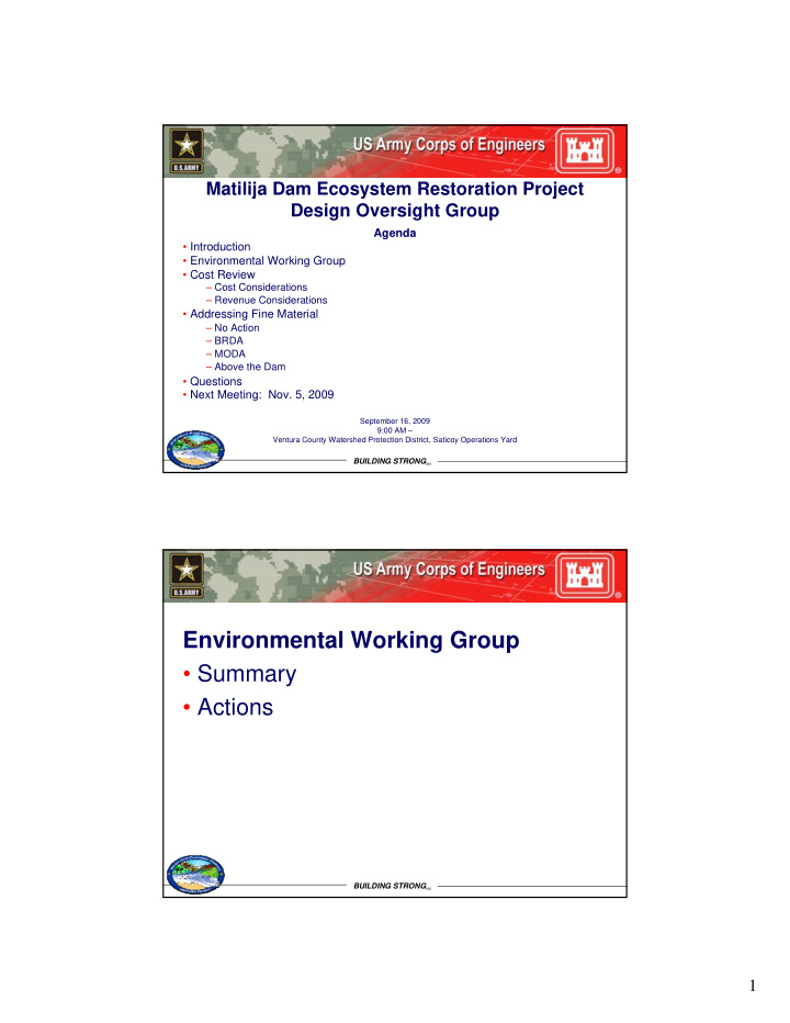 environmental working group summary actions