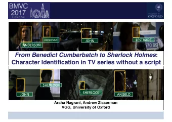 From Benedict Cumberbatch to Sherlock Holmes :  Character Identification in TV series without a