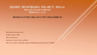 E  L  DE  RS  ST  ORYT  E  L  L  I  NG PROJE  CT  - I  NN-04  F  I  NAL  E  VAL  UAT  I  ON RE