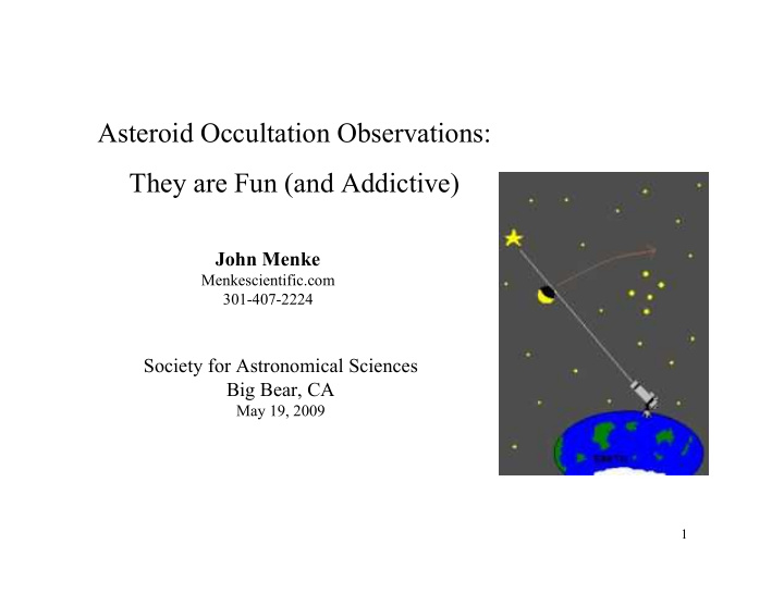 asteroid occultation observations they are fun and