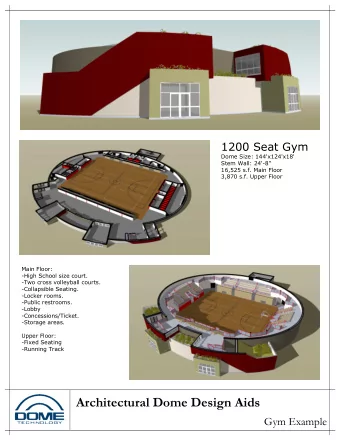 Architectural Dome Design Aids  Gym Example  Architectural Dome Design Aids  Conceptual Plans