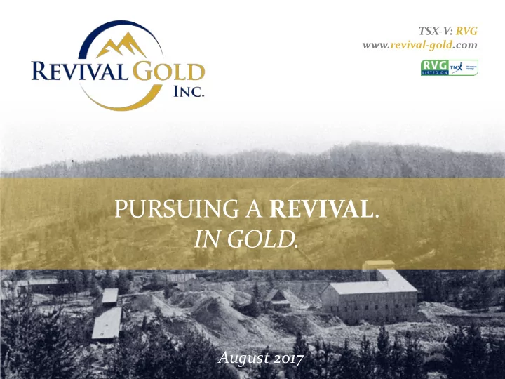 pursuing a revival in gold