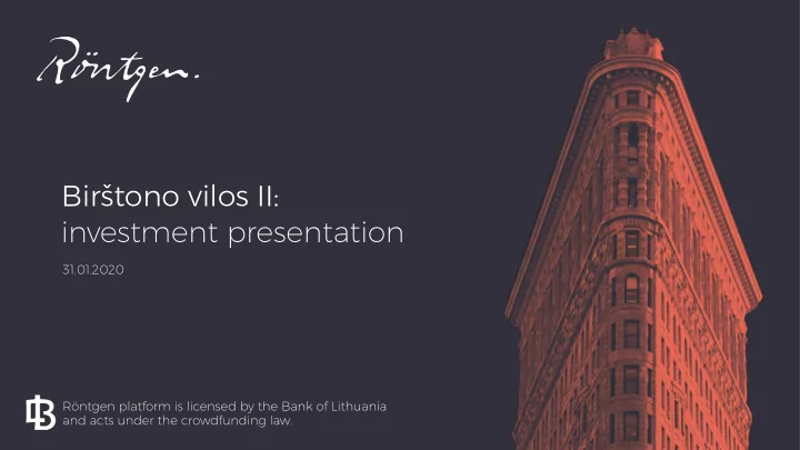 bir tono vilos ii investment presentation