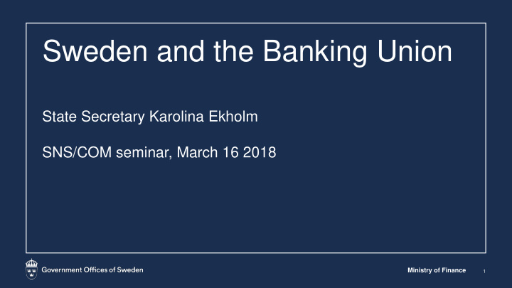 sweden and the banking union