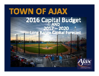 2017 Capital Budget  The format of the Capital Budget is by  project categories:  Studies and