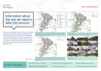 Information about  the site we need to  take into account  Before we start designing a new scheme,