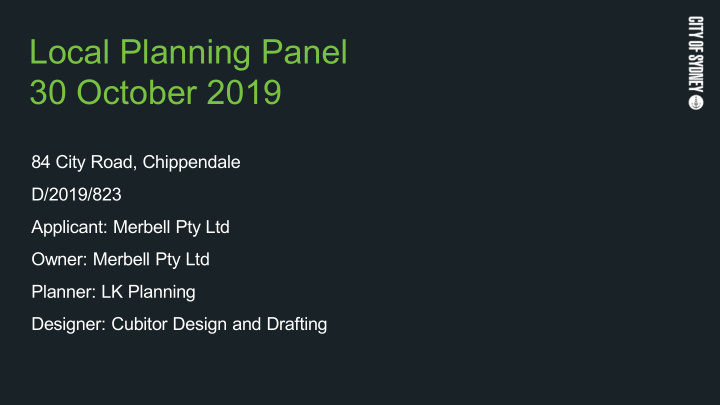 local planning panel 30 october 2019