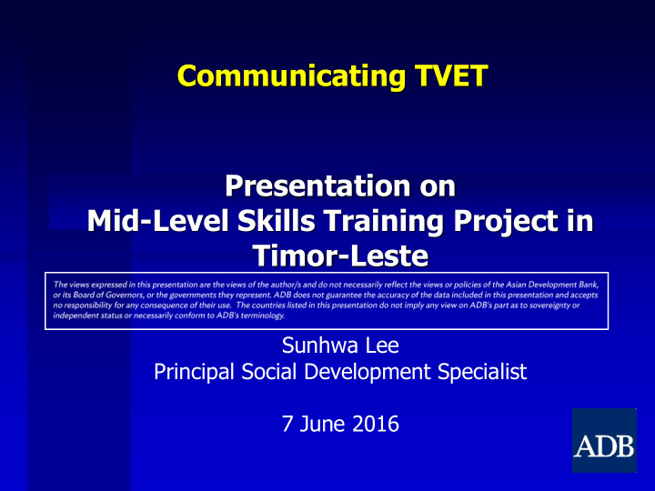 mid level skills training project in