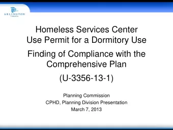 Use Permit for a Dormitory Use  Finding of Compliance with the  Comprehensive Plan  (U-3356-13-1)
