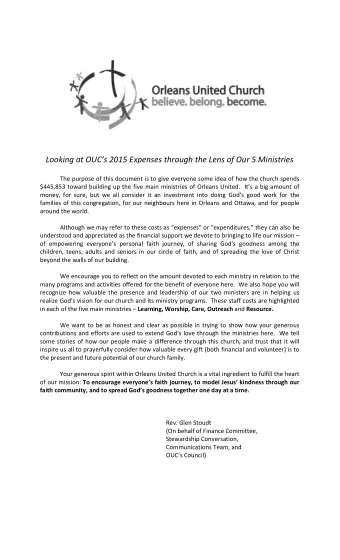 Looking  at  OUCs  2015  Expenses  through  the  Lens