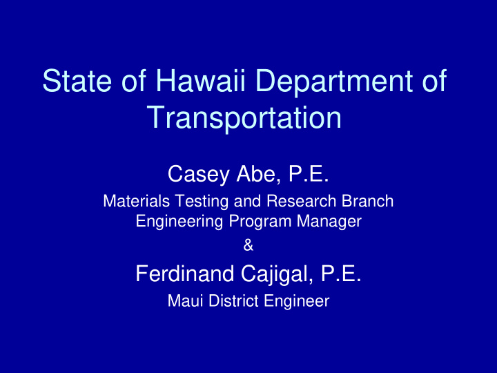 state of hawaii department of
