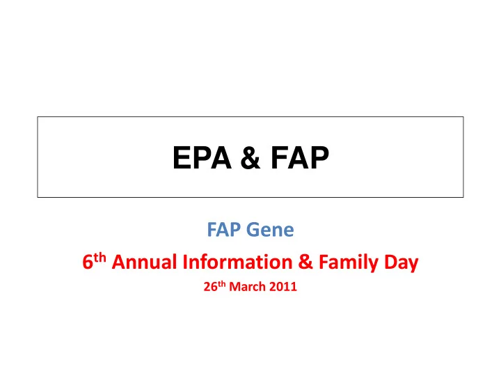 epa amp fap