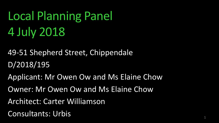 local planning panel 4 july 2018