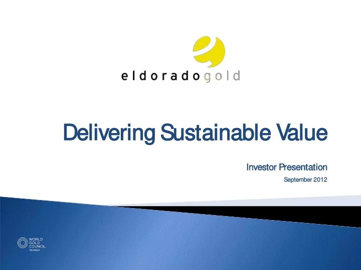 delivering s sustainable v alue