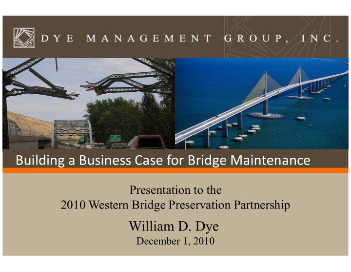 building a business case for bridge maintenance