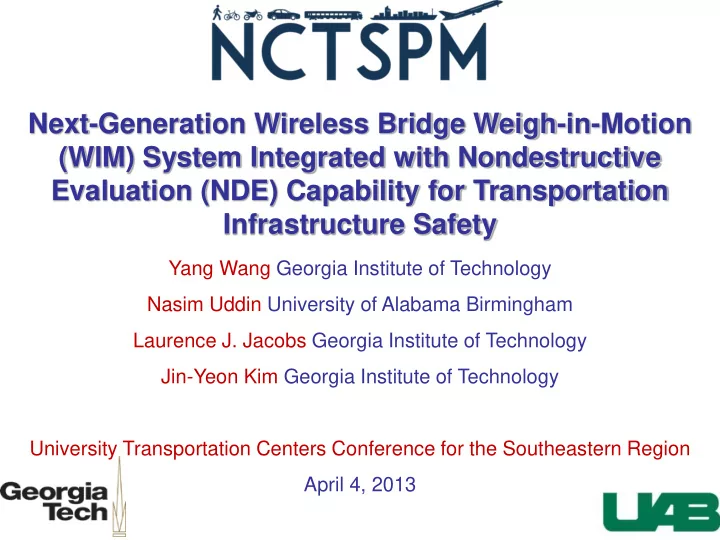 wim system integrated with nondestructive