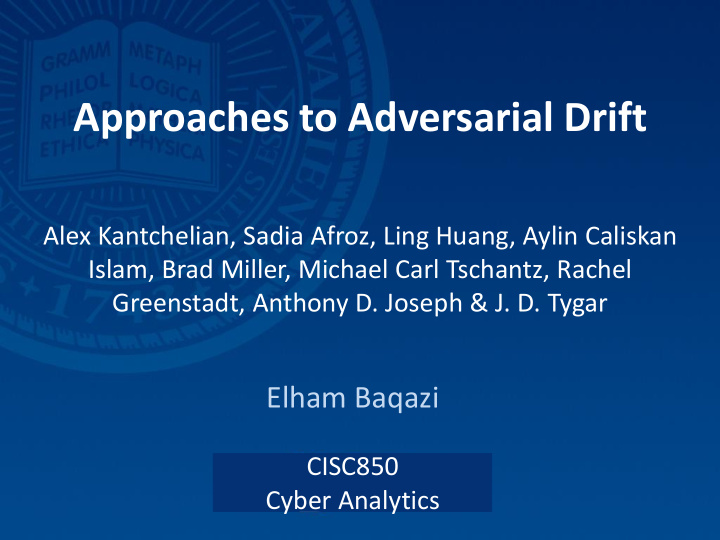 approaches to adversarial drift