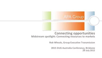 Disclaimer  This presentation has been prepared by Australian Pipeline Limited (ACN 091 344 704)