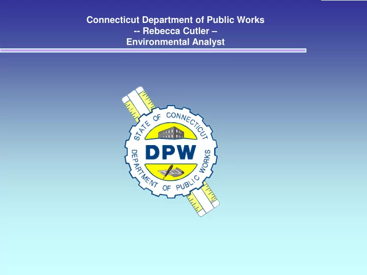 connecticut department of public works rebecca cutler
